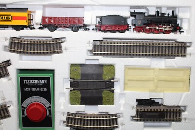 Fleischmann 6395 Start-Set A+B Dampflok Profi-Gleis und Trafo Spur