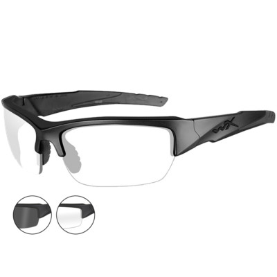 Wiley X WX Valor Brille Beschichtung Smoke Greu Klare Linsen Matt Scharz Rahmen