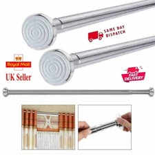 Heavy Duty Extendable Telescopic Shower Curtain Pole Rail Rod Bathroom window UK