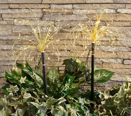 Bethlehem Lights Telescoping 2 Pc StarBurst Stake Lights Gold Wire Brand NEW NIB - Picture 2 of 3