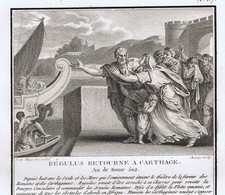 Roman commander Marcus Atilius Regulus Returns to Carthage-Punic Wars-1810 Print