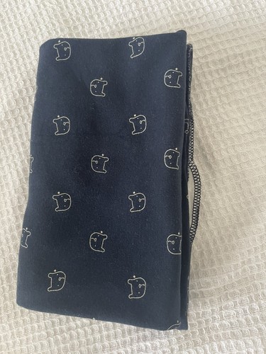 Baby Gap Navy Blue Galaxy Cotton Reversible Bear Face Blanket Lovey Stripe - Picture 2 of 7