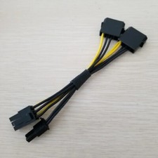Dual 4Pin IDE Molex to PCI Express Display Card GPU 8Pin Power Supply Cable 15CM