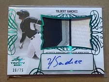 2020 LEAF TRINITY YOLBERT SANCHEZ XRC PATCH AUTO 36/75 WHITE SOX 