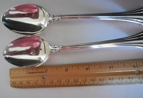 2  6 3/4" REED & BARTON 18th CENTURY OVAL PLACE SOUP SPOONS STERLING SILVER