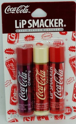 3 Lip Smackers Coca Cola Lip Balms Get 1 Coca Cola Classic, 1 Cherry &1 Vanilla