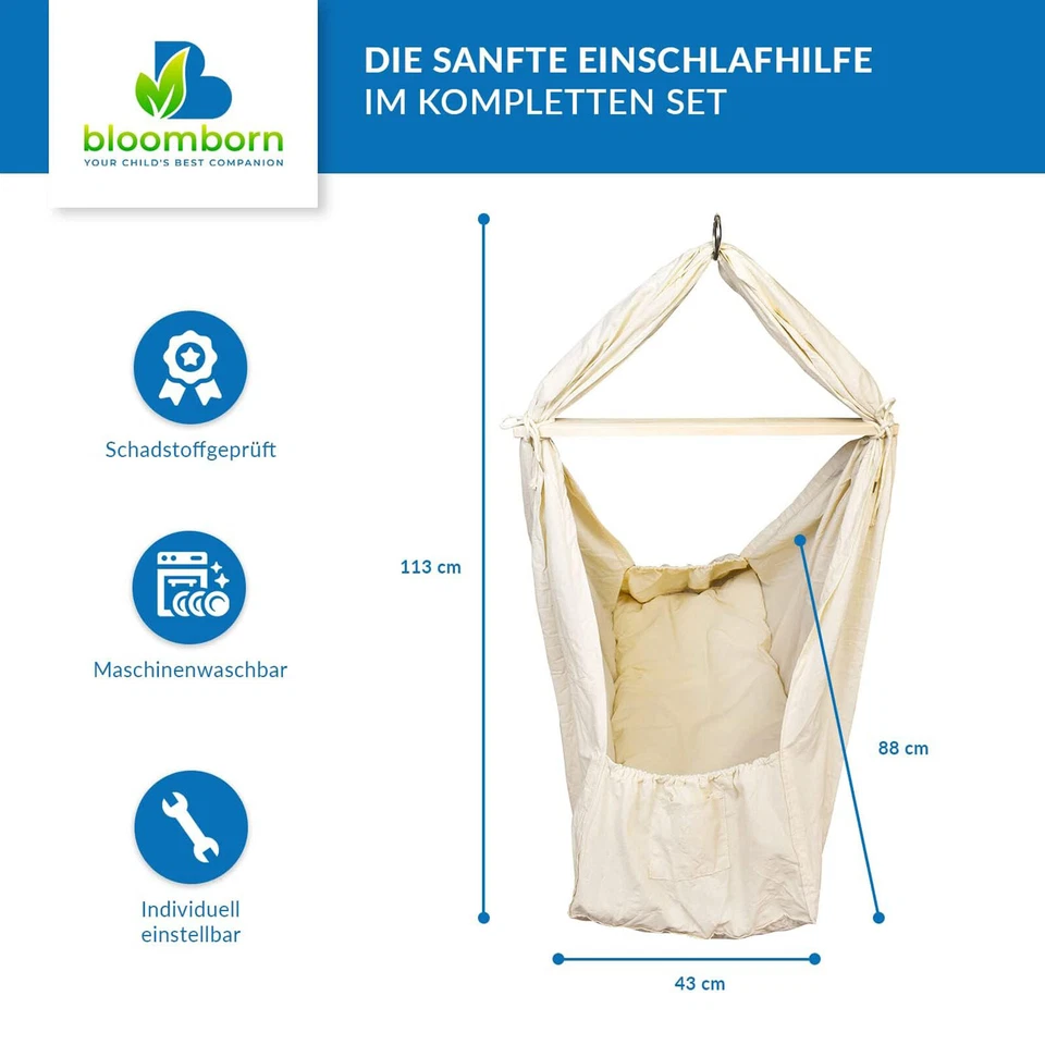 Federwiege Baumwolle Decke Komplettset Hängematte Babys Babyhängematte Babywiege - Bild 2 von 4