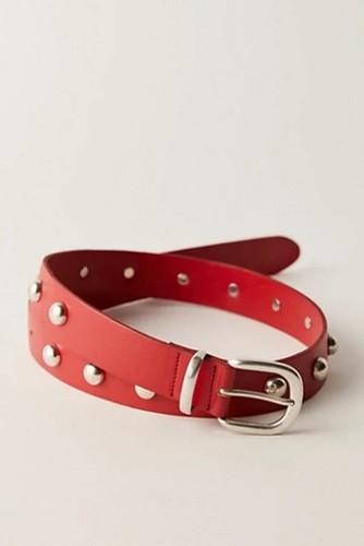 Free People Women's Rhodes Stud Belt Sour Cherry Size Medium/Large