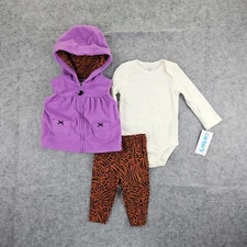 Carter's Baby 3-Piece Little Vest Set NWT Size 6m, 9m, 18m Purple