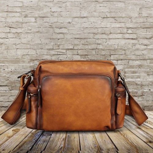 Genuine Leather Purse and Messenger Bag for Men Fashion Leather Shoulder Bag - Picture 8 of 13