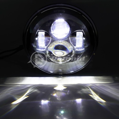 BLACK 7" INCH LED Projector Headlight + Passing Lights Fit for Harley Touring 3x - Picture 2 of 18