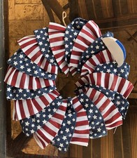 Patriotic wreath Red White Blue Star Accent 4th of July Wreath USA