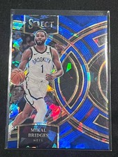 Mikal Bridges 2023-24 Select Premier Blue Cracked Ice Prizm #167 Nets