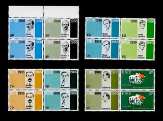 IRELAND 1966 ISSUE EASTER RISING 50TH ANN. 2 CPL.SETS BLOCK of 4 MNH OG