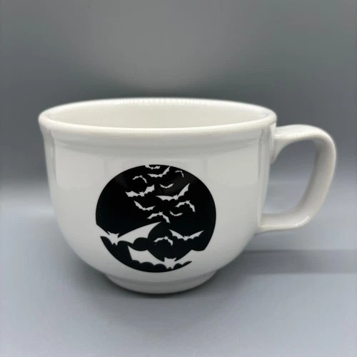 Fiesta Halloween Bats Jumbo Cup in White | Fiestaware Flying Spooky Coffee Mug