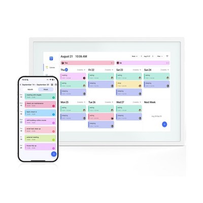10.1 Inch Smart Digital Calendar & Chore Chart   IPS HD Touchscreen Family Or...