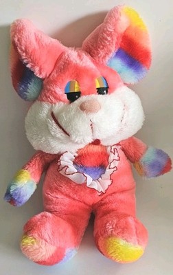 A103 Vintage Young Date Rainbow Pink Mouse Plush 11'' Stuffed Toy Lovey