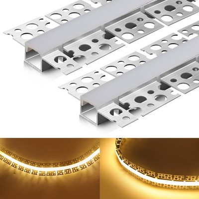 LED Channel 10 Pack 6.6FT/2M Milky White 45 Degree Bendable for LED Strip