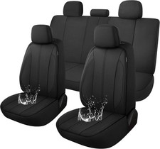 Car Seat Covers for Full Seats, Waterproof Seat Covers-Black-Full Set
