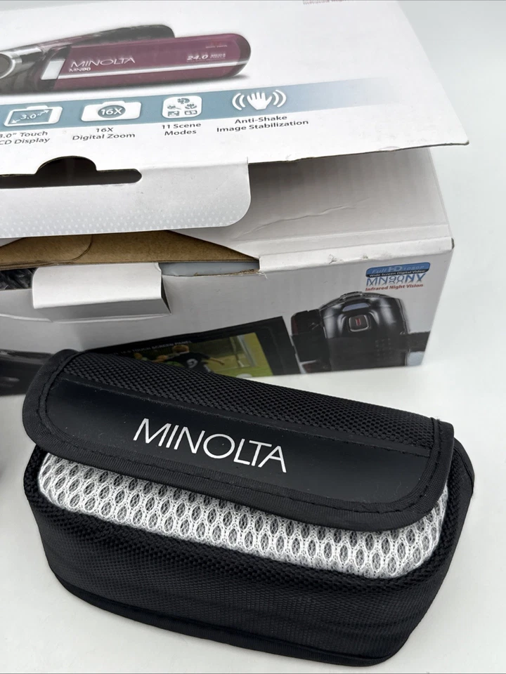 Minolta MN90NV 1080p HD Touchscreen Camcorder Maroon Purple New Open Box - Image 4 of 4