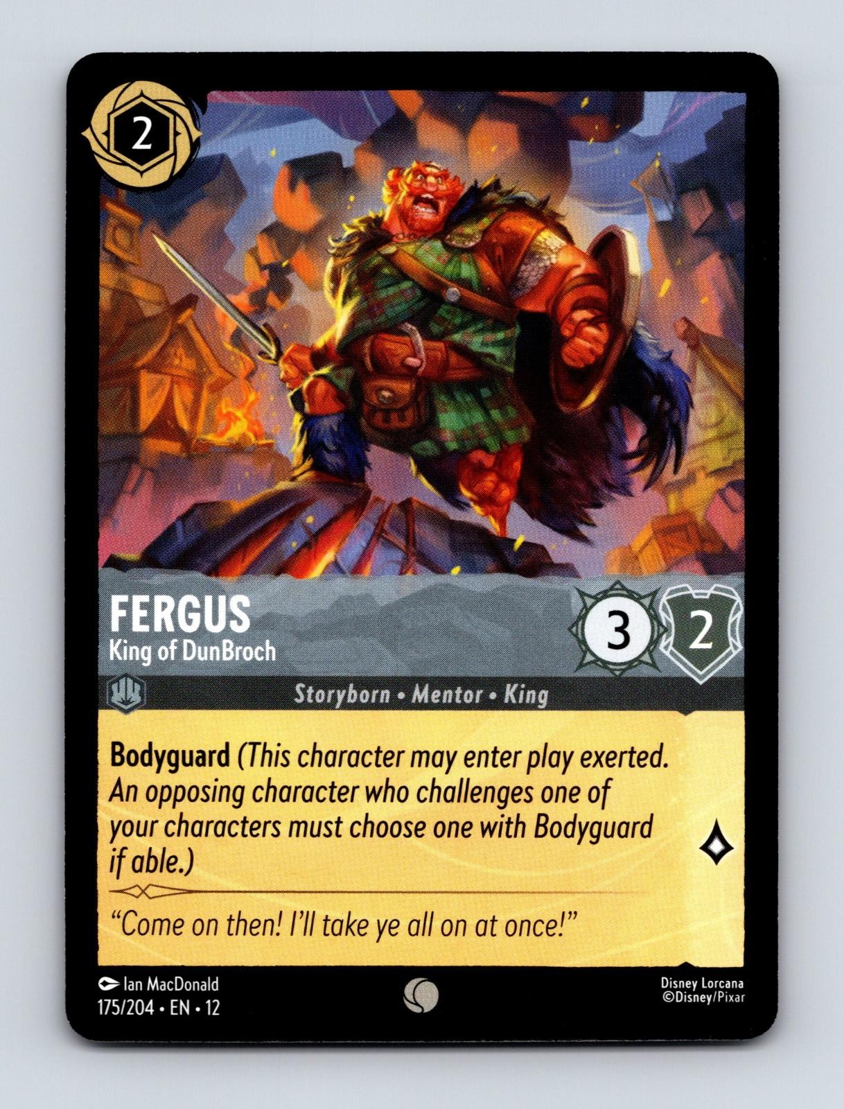 FERGUS - KING OF DUNBROCH 175/204 COMMON WILDS UNKNOWN LORCANA NM