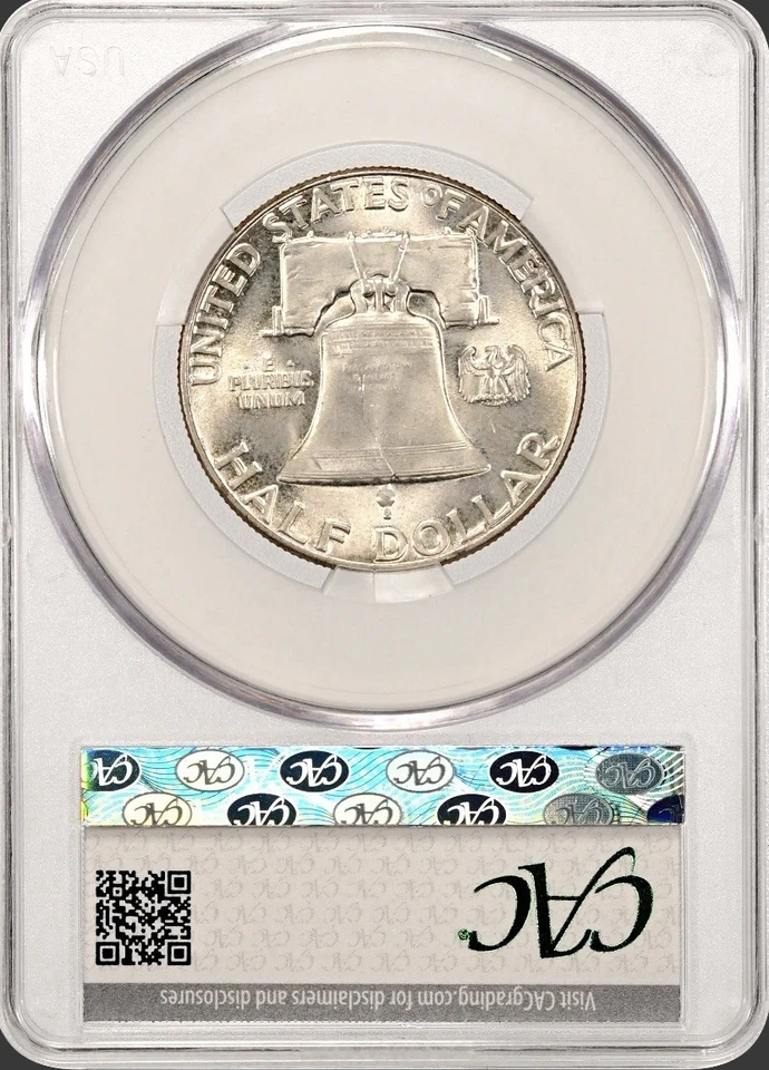 1950 Franklin meio dólar PCGS MS64 FBL - Imagem 3 de 3