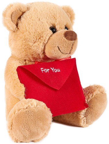 Brubaker Orsacchiotto Orso di Peluche con Busta Rossa - for You - 25 cm - M - Foto 2 di 6
