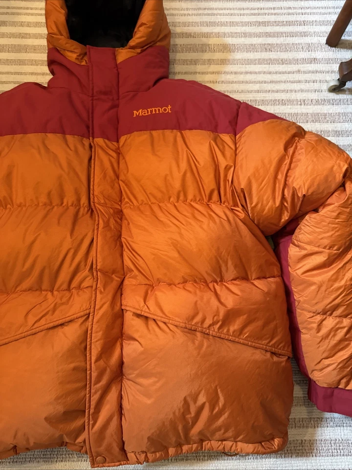 Men’s Marmot 8000M Jacket Orange XL VGUC - Image 3 of 4