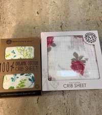 Margaux  May Organic/Muslin Cotton Floral Crib Sheets 52x28x9