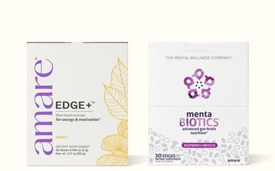 Amare Happy Juice  On-The-Go Pack MANGO & Sugar Free Raspberry Mentabiotics NEW