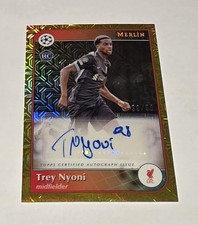 2024/25 Topps Merlin Chrome UEFA CC Auto Refractor Gold Mojo Trey Nyoni 39/50