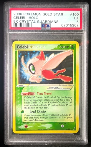 PSA 5 GOLD STAR CELEBI #100 HOLO 2006 POKEMON EX CRYSTAL GUARDIANS