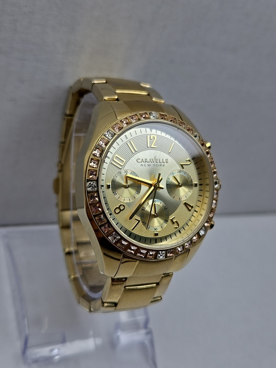 Caravelle New York Gold Tone Chronograph Women display picture 1