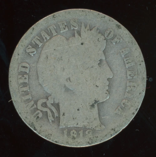 1912 D BARBER DIME Philadelphia KM# 113 0.900 Silver 0.0723 oz. ASW As Shown