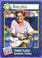 Monica Seles Women's Tennis 1992 Sports Illustrated For Kids Mag. Card #2 CREASE