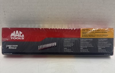 Mac Tools SMDM126BRPT 12 PCs 1/4'' Drive Metric Deep Chrome Socket Set New Sealed