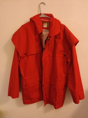 Outback Trading Company Ltd Red Hooded Water Resistant Rain Jacket Men s L
