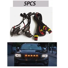 5X Smoked Lens Amber LED Front Grille Running Lights For Ford F150 Raptor Style