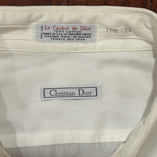 Vintage Christian Dior Tuxedo Shirt 17.5 33 Le Cachet Pleated Bib French Cuff - Picture 7 of 13