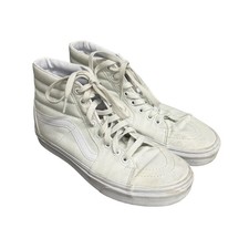 Vans Sk8-Hi Shoes Mens Size 6.5 White Canvas ...