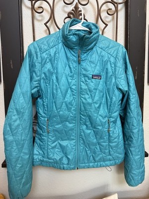 Patagonia Insulated Jacket Womens Small Blue Full Zip Packable Hiking Outdoor