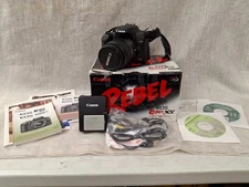 Canon EOS Rebel XS SLR Digital Zoom Camera W/ 18-55MM Lens Accessories Box