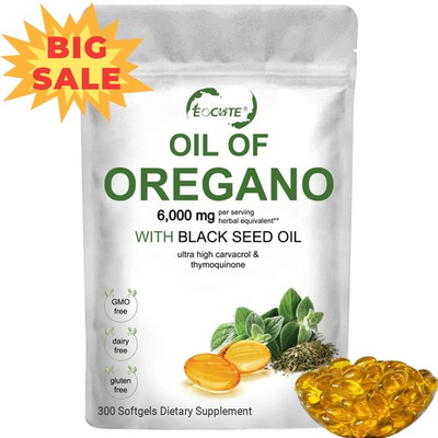 #ad ​​Oil of Oregano 300 Softgels 2 in 1 Black Seed Oil Organic Herbal Supplement $12.58