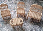 Vintage Barbie Sized Wicker Patio Set