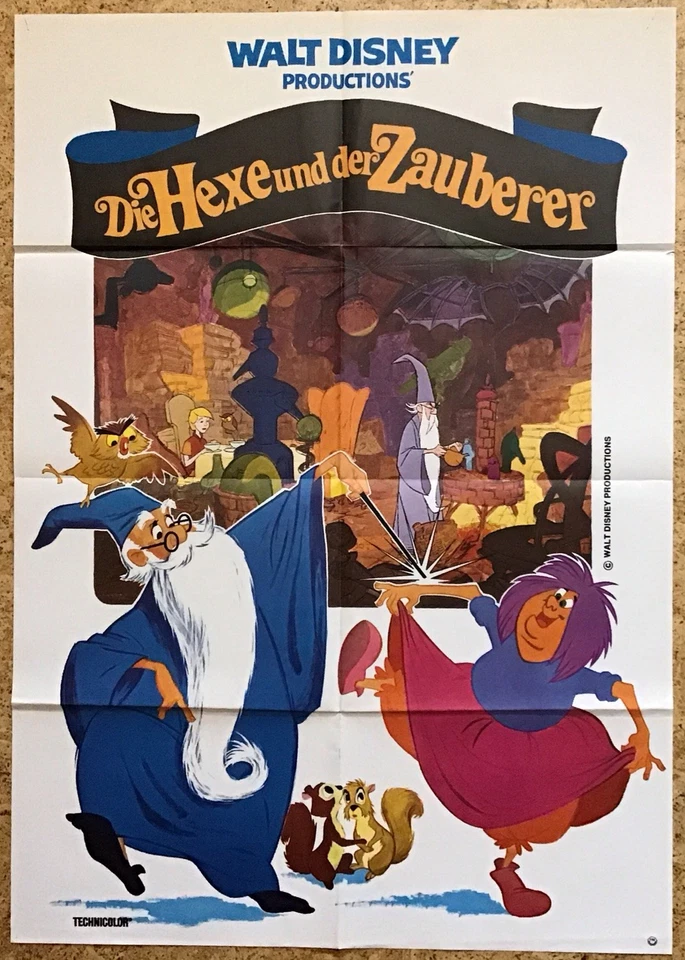 Walt Disney DIE HEXE UND DER ZAUBERER Filmplakat - Bild 1 von 1