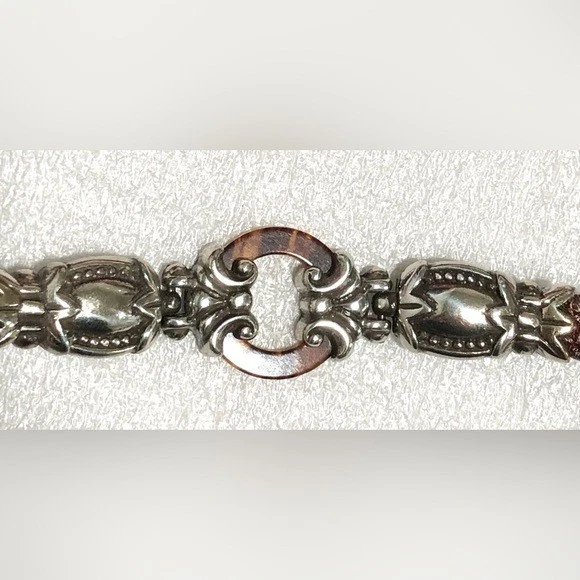 Pulsera Brighton Lucite y Tono Plata Dije Correa Cuero Foto 4 de 4