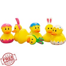 Dreidel Co 50pk Easter Rubber Duck Bunny, Bath Toy, Party Favors