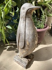 Primitive Vintage, Charles Hart Style Wood Folk Art, Emperor Penguin Hand Carved