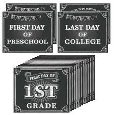 16 Pcs 8x10 inch First Last Day of School Signs Chalk Style 15 Grades