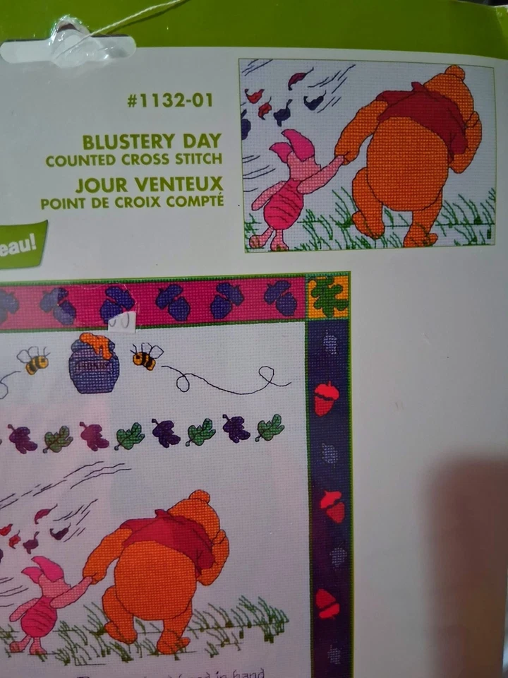 Disney Winnie The Pooh Blustery Day Counted Cross Stitch Kit 14"x19" Complete Se - Image 2 of 4